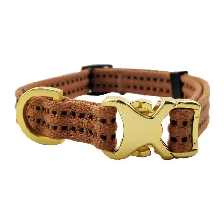 Лидер продаж на Amazon, хлопковый собачий ошейник с металлической пряжкой, регулируемый, мягкий и удобный, прочный и моющийся собачий ошейник