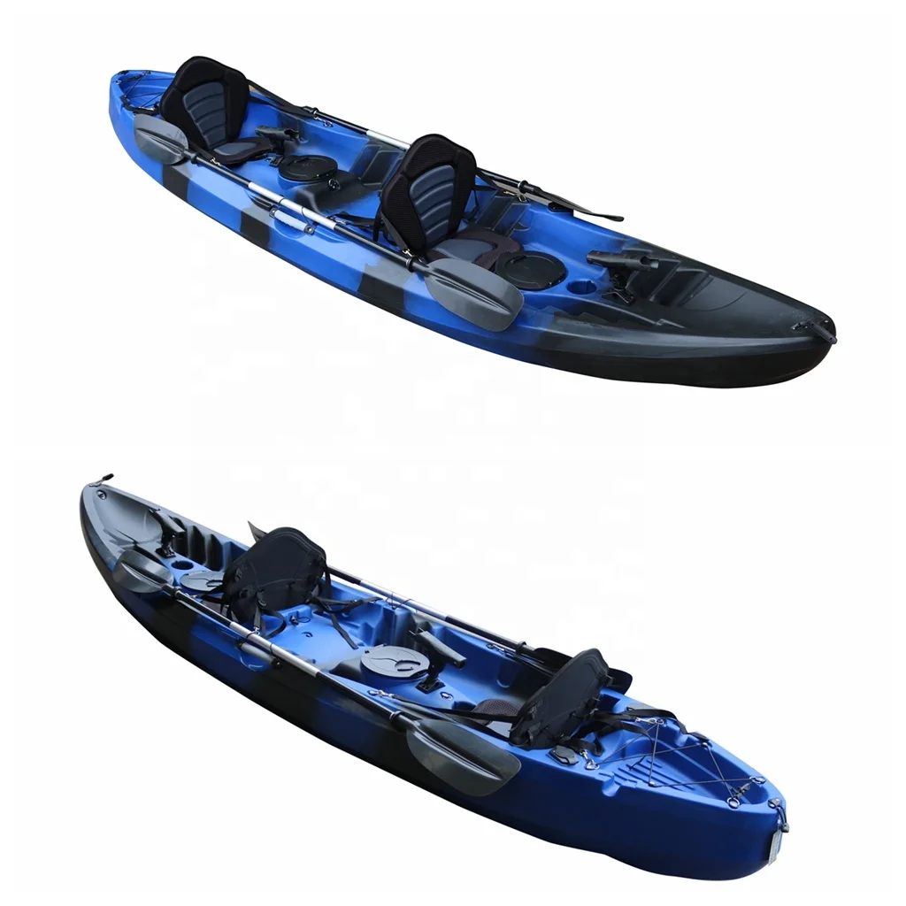 Vicking 3.7m 3-person Fishing Family Kayak Touring Kayak on Sale Lldpe Plastic Shoe Tank Top Canoe Rigid Canoe 2 Seats 2 Years