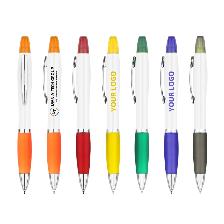 YF 2-in-1 Multifunctional Plastic Ballpoint Pen with Highlighter Stylus for Promotions
