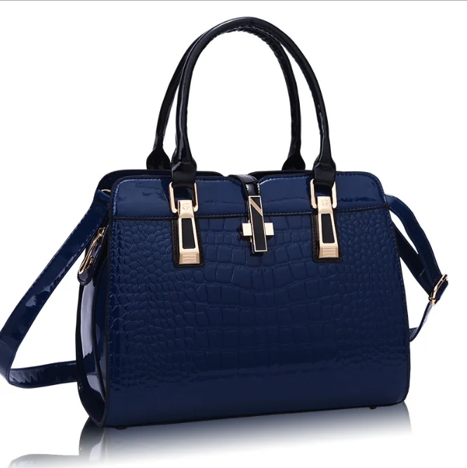 
Patent Leather Crocodile Leather Handbags for Women Ladies 2020 Shoulder Bags Unique Vintage PU Purse Korea Hand Bag 