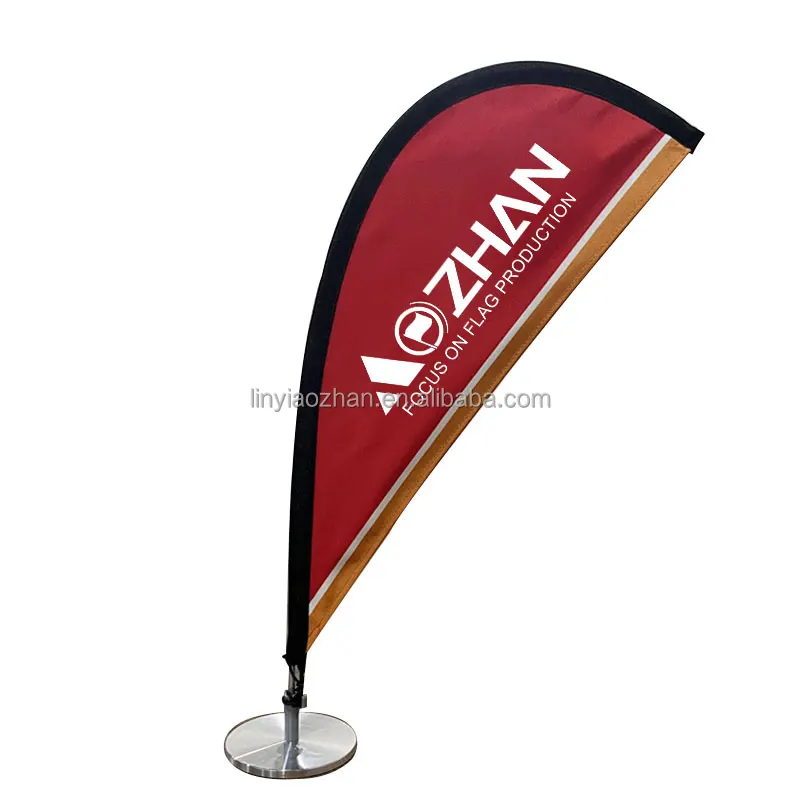 Custom Promotional Campaign Table Decoration Mini  Small Teardrop Feather Beach Flag