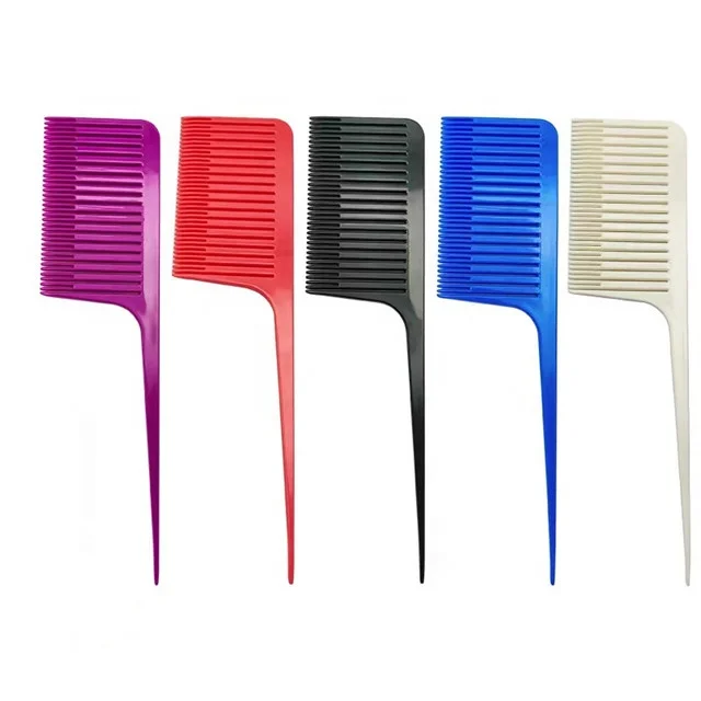 Wholesale Professional salon highlighting comb pointed tail comb oil head plastic comb disc hair
