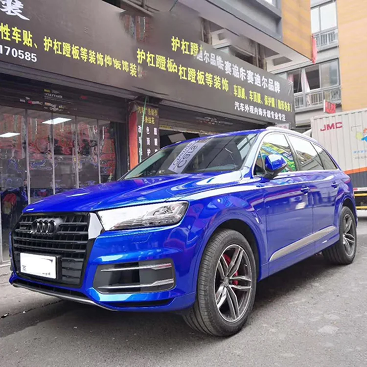 Multiple Colors 1.52*18m Pvc High Glossy Super Glitter Blue Car Bright Metal Blueberry Vinyl Wrap Sticker Film