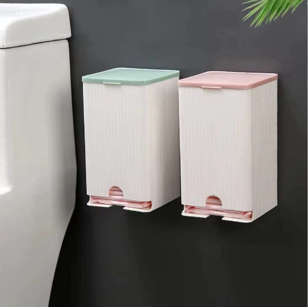 Multifunctional Wall Mounted Sanitary Napkin Storage Box Small Tissue Cotton Swabs Organizer For Bathroom With Lid