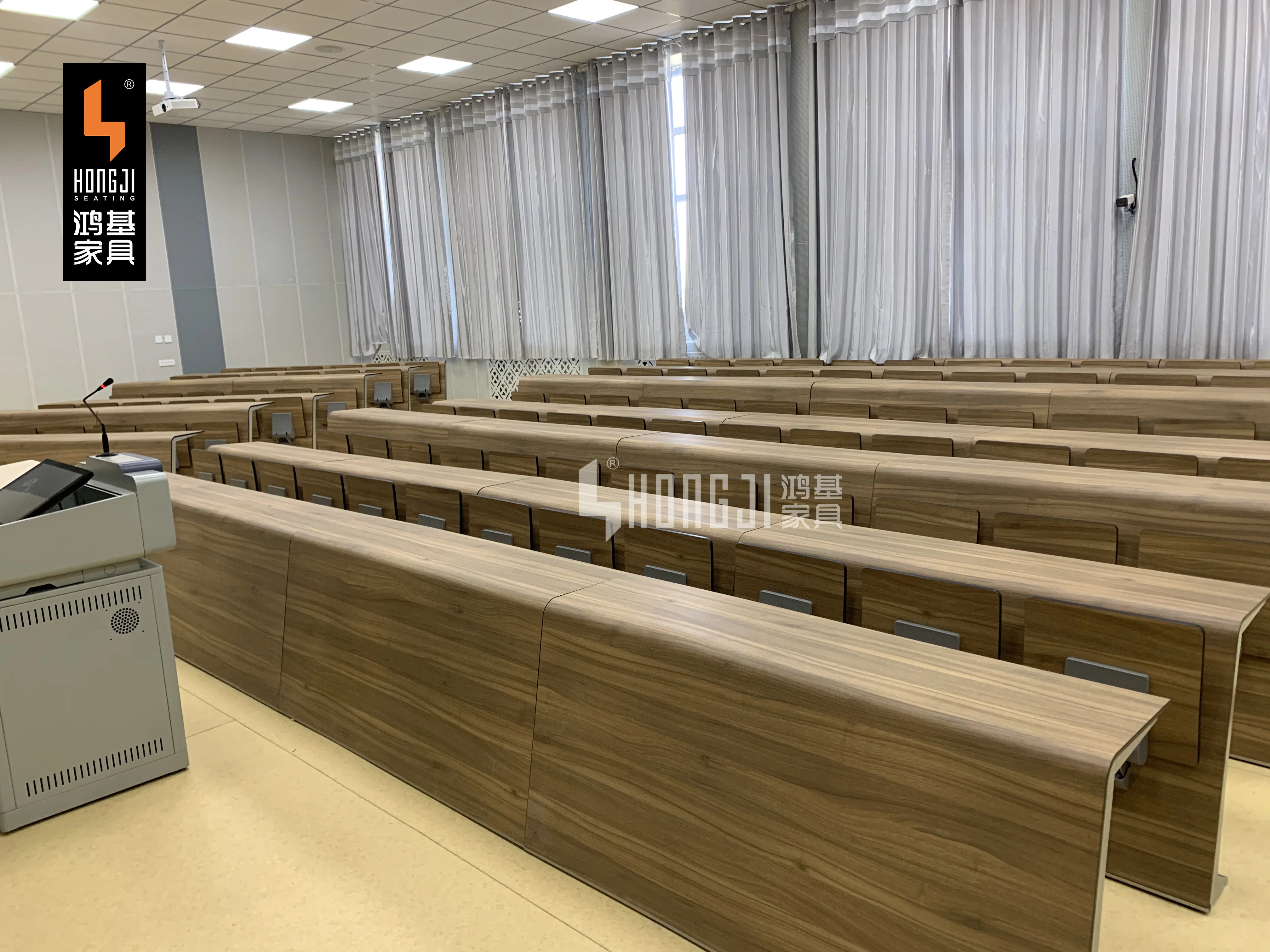 
Verified factory wholesale hongji seating top class school lecture hall desk chair furniture 5 years warranty hot in Asia market 
