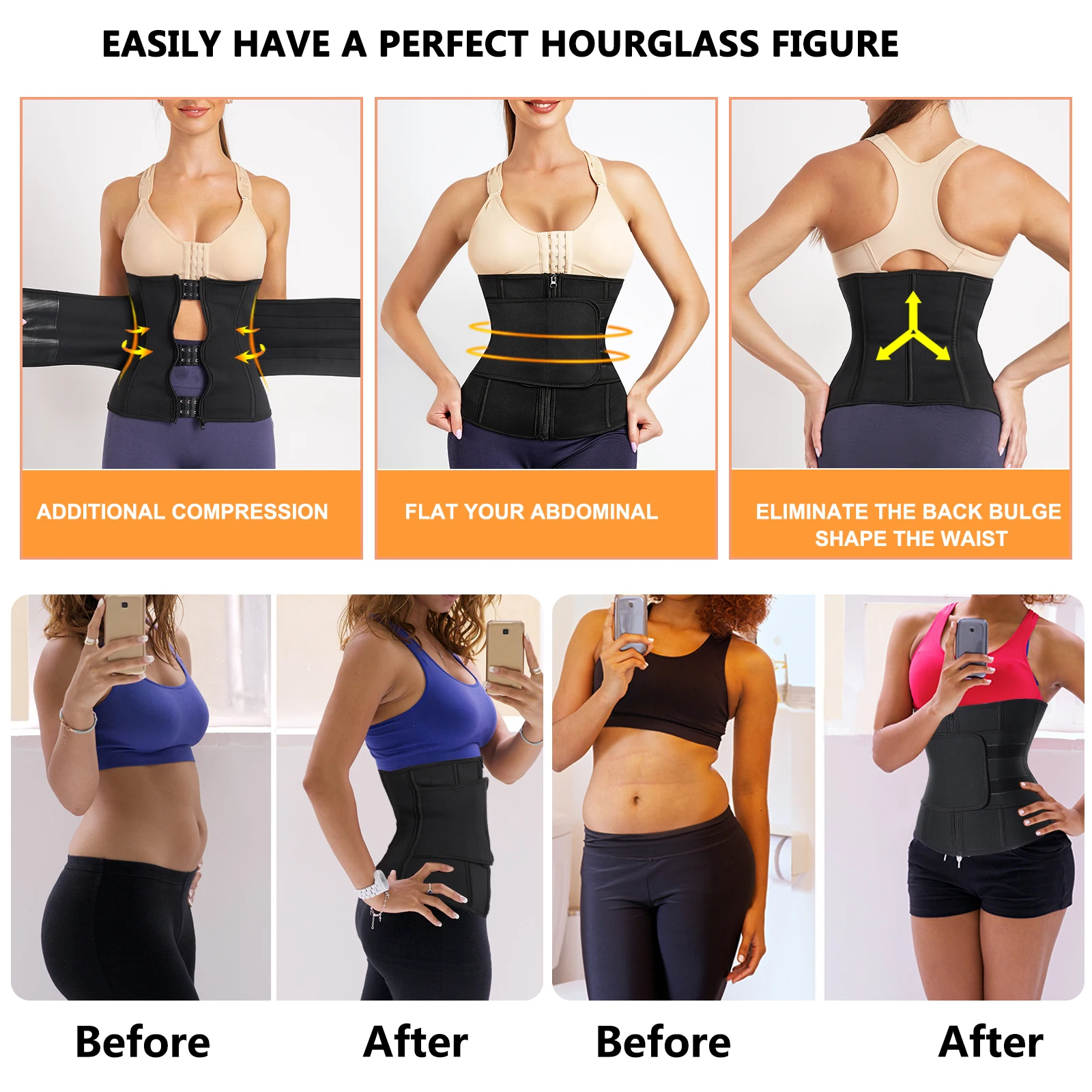 Wholesale Adjustable Fitness Hooks Tummy Trimmer Slimming Sauna Sweat Women Waist Trainer Corset Body Shaper Colombian Girdles