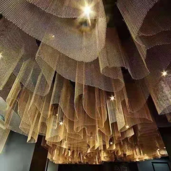 Oem/Odm larger chandelier for hotel lighting can be customized Iron curtain modern chandelier lamps