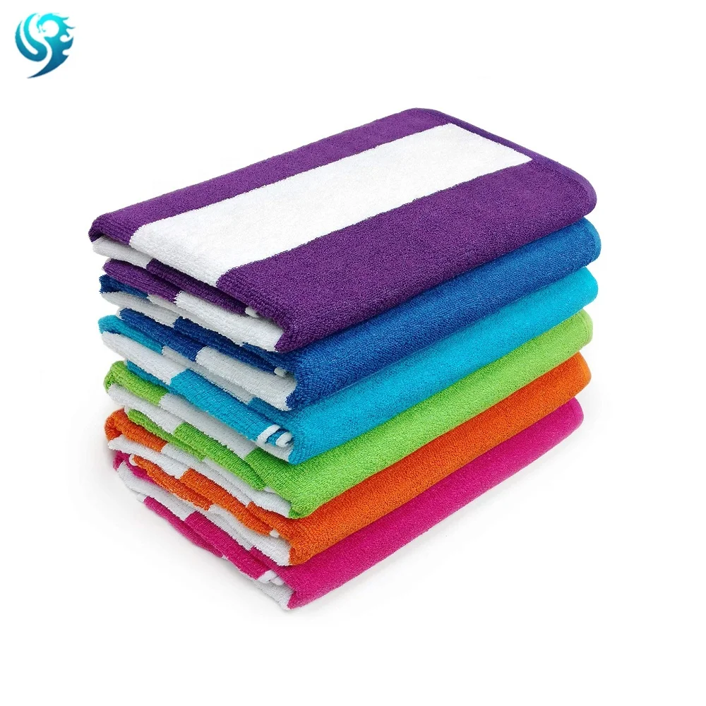 100% cotton woven Cabana terry loop Beach & Pool Towel