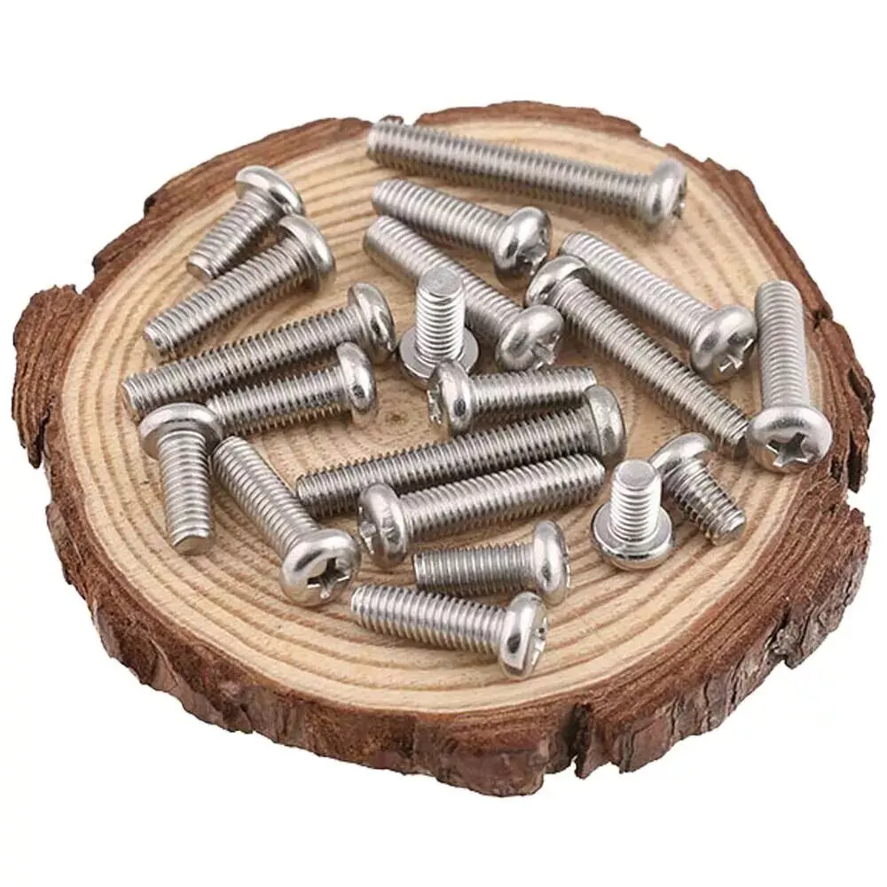 Factory Direct Sale High Quality DIN7985 Stainless Steel 304 Cross recessed raised pan head cheese head screws 1000pcs/bag