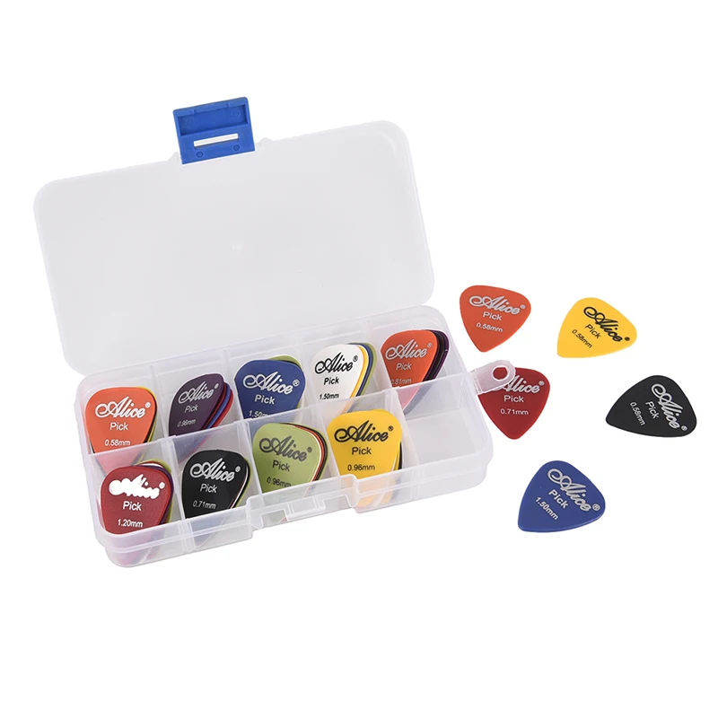50 guitar picks 1 box case Alice acoustic electric bass pic plectrum mediator guitarra accessories thickness 0.58 - 1.5 mm