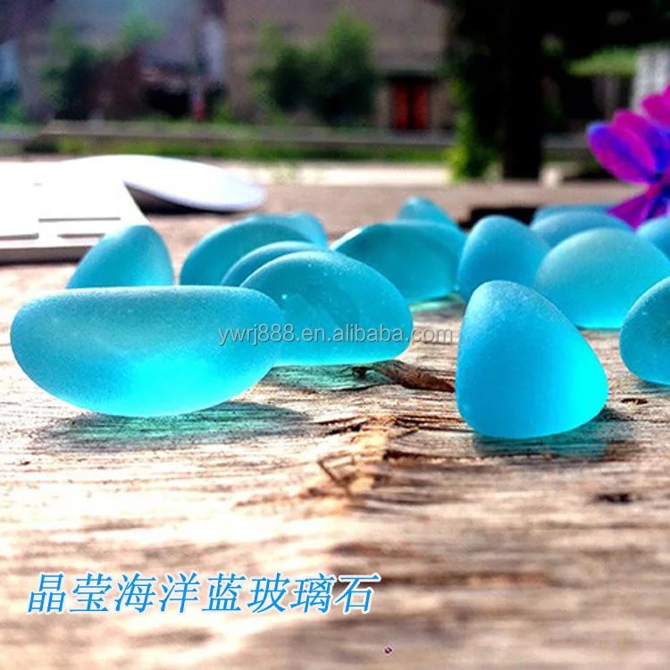 Fish tank landscape stone decorative aquarium landscape blue cashew glass pearl fluorite blue light crystal 1 kg