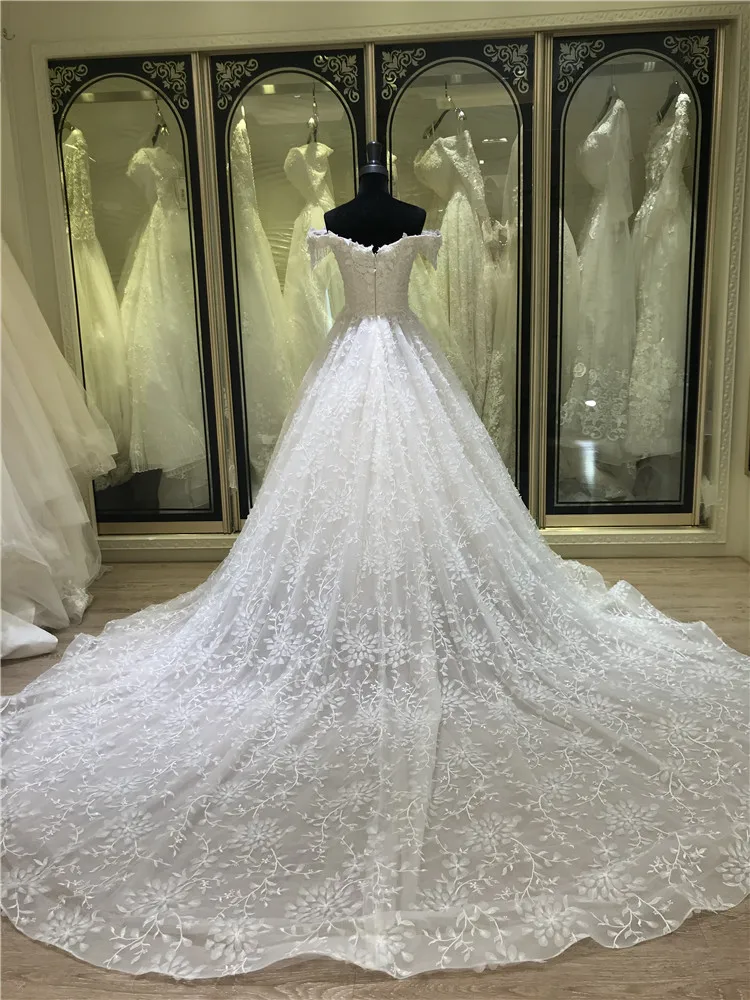 
best sale white luxury women ball gown wedding dress 