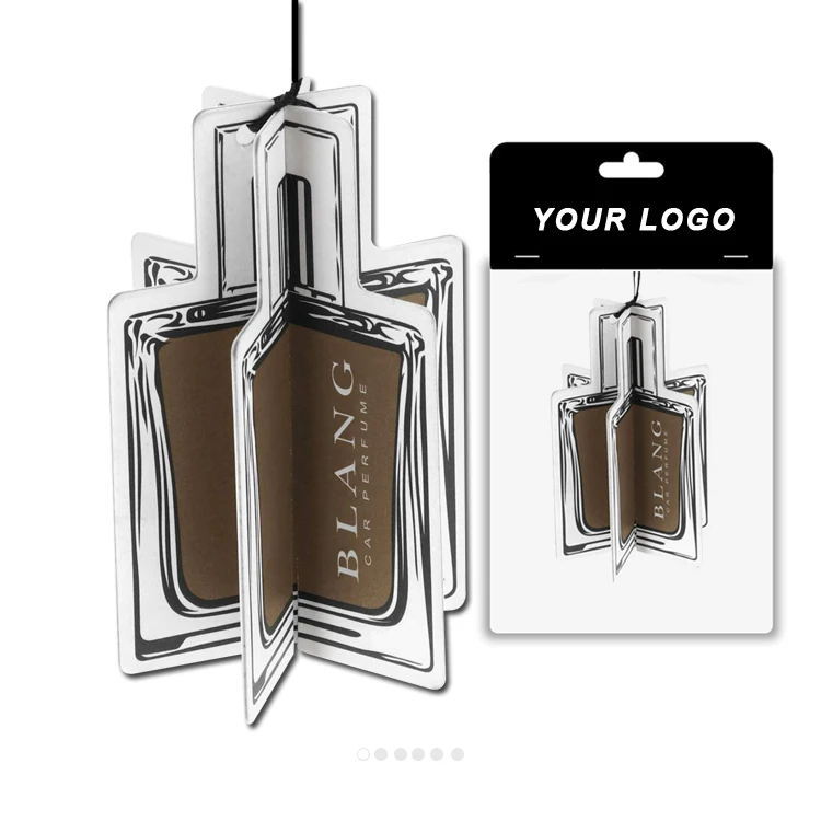 3D Paper Hanging Air Freshener Triple Fragrance Custom Package Car Air Freshener