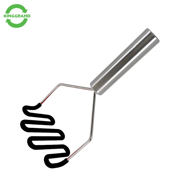 
large mini black nylon wire silicone wooden handle manual plastic stainless steel press potato masher and ricer 