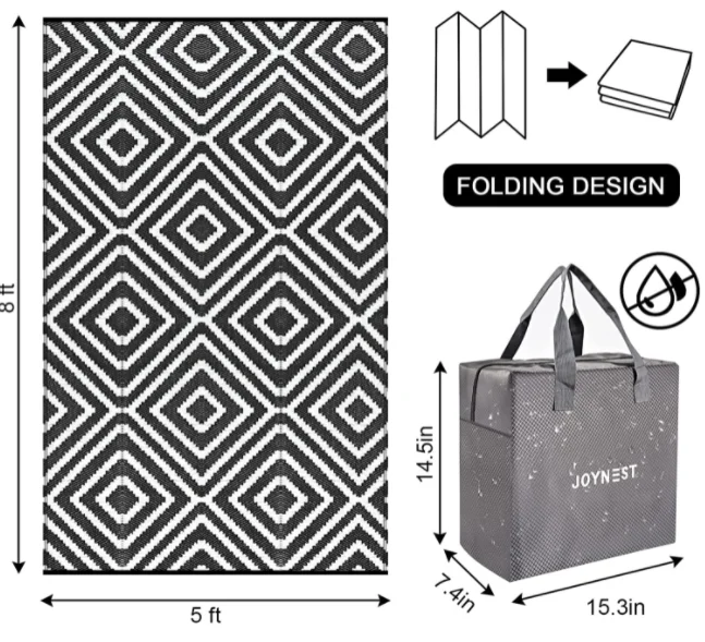 High quality RV Patio Mats Carpets PP material plastic outdoor or indoor rug pad