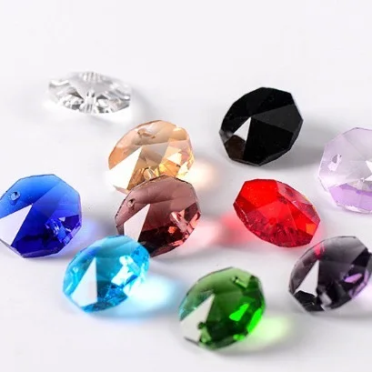 Цветные Хрустальные стеклянные декоративные части люстры восьмиугольная MH-12928 из