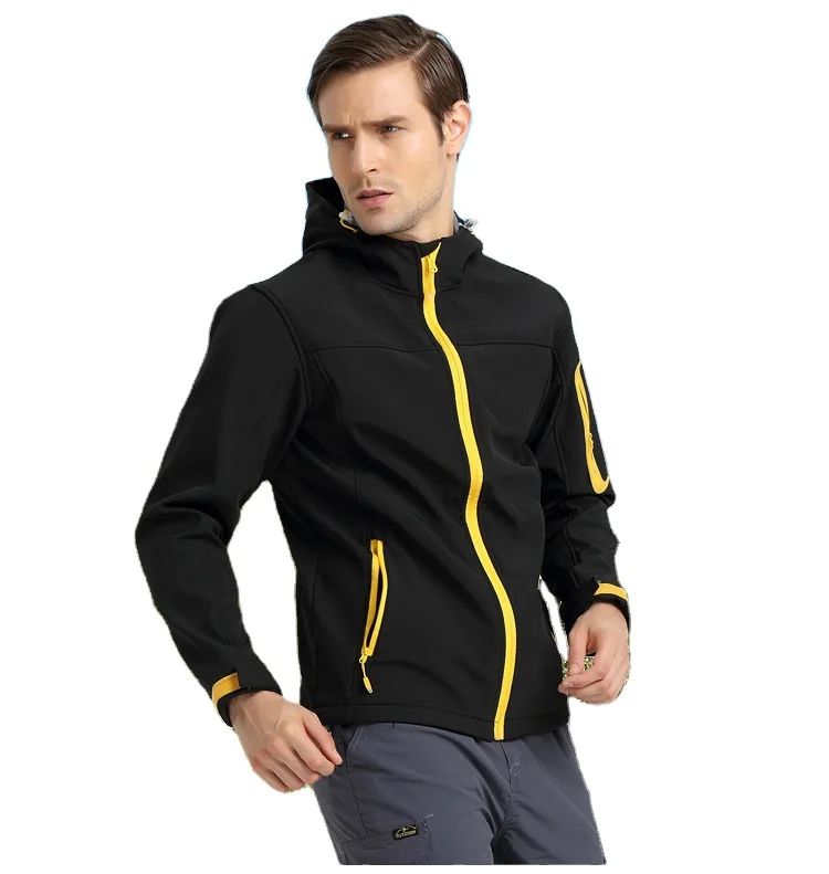 Ветрозащитная и непромокаемая куртка из мягкой кожи акулы, Мужская Уличная флисовая спортивная куртка