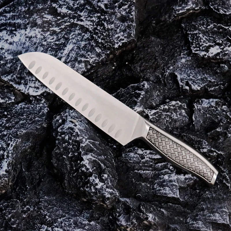 wholesale knives 6pcs kitchen knife set  chef knife professional stainless steel handle with holder