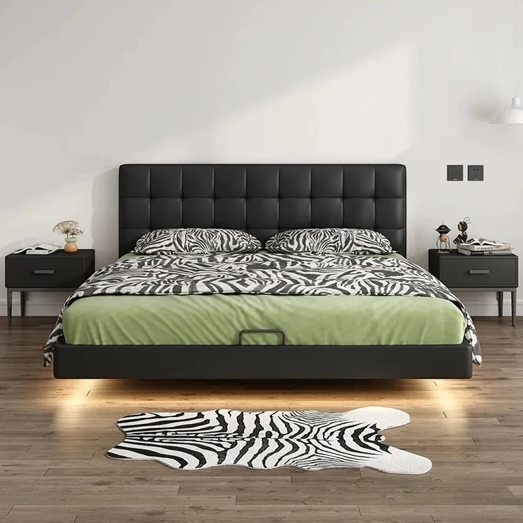 Latest Designs Bed Home Hotel Bedroom Furniture Upholstered King Size Fabric Panel Platform Bed