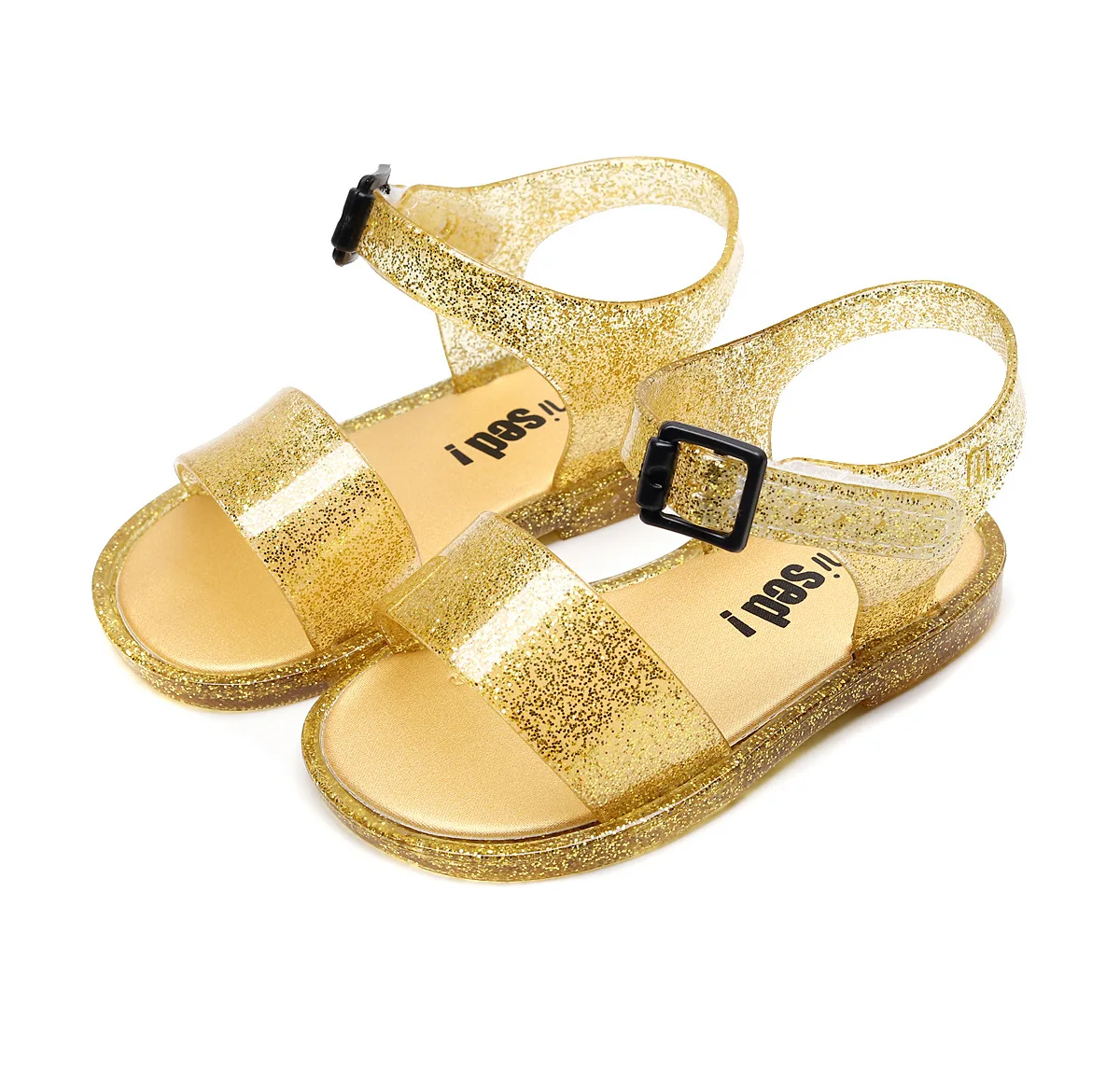 fashion PVC summer girls baby glitter shoes wholesale jelly sandals
