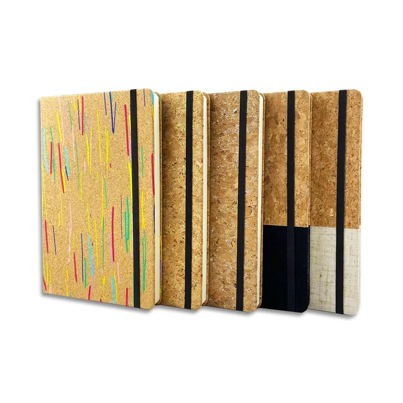 Wholesale Eco Friendly Journals Diary With Elastic Band Sustainable Cover A5 Cork Notebook