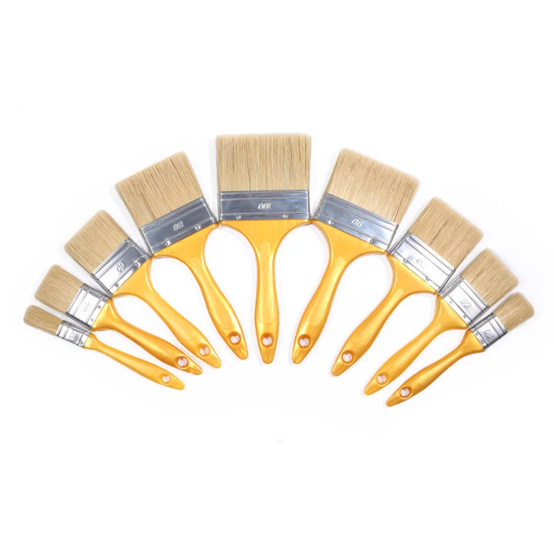Industrial DIY Paint Brush Yellow Handle Plastic Tubes Hole