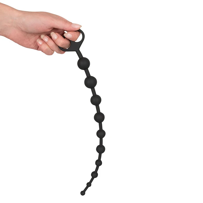 Wholesale Sex Toys Black Silicone  Anal Plug Butt Beads Beaded Slimline Butt Plug 	 Hot Anal Vibrator Toys