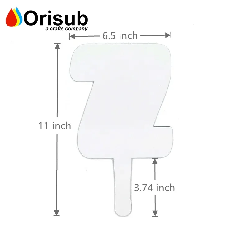 Glossy white MDF blank sublimation Z shape photo panel memorial fans printable graduation photo plaque paddle fans