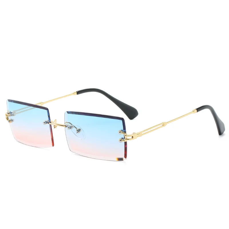 Sunway Eyewear Hot Selling Street Beat Sunglasses Women Fashion Rectangle Rimless Square Sun Glasses for Ladies