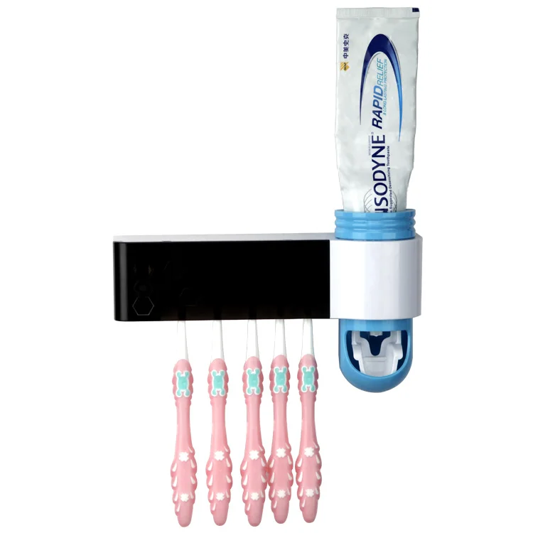 New Product Ideas 2019 Toothbrush UV Sterilizer Holder With Toothpaste Dispenser