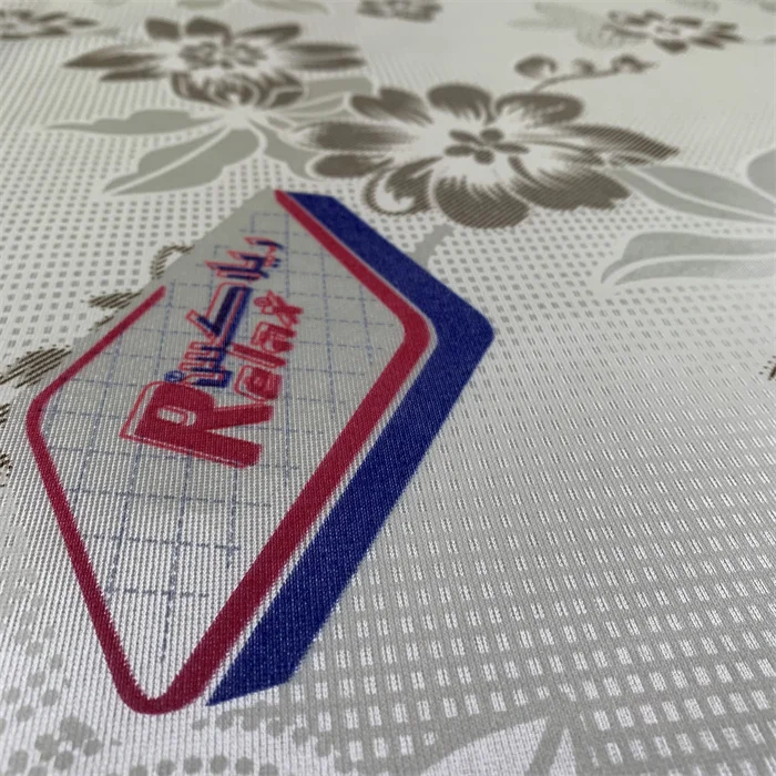 EVEREN Customized logo 65gsm 70gsm 80gsm 100% Polyester Printed Mattress Ticking Tricot Fabric