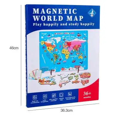 World Map Jigsaw Puzzle for Kids 4-8 Globe Large Round Floor Puzzles for Kids Toddler Games Educational Toys Birthday