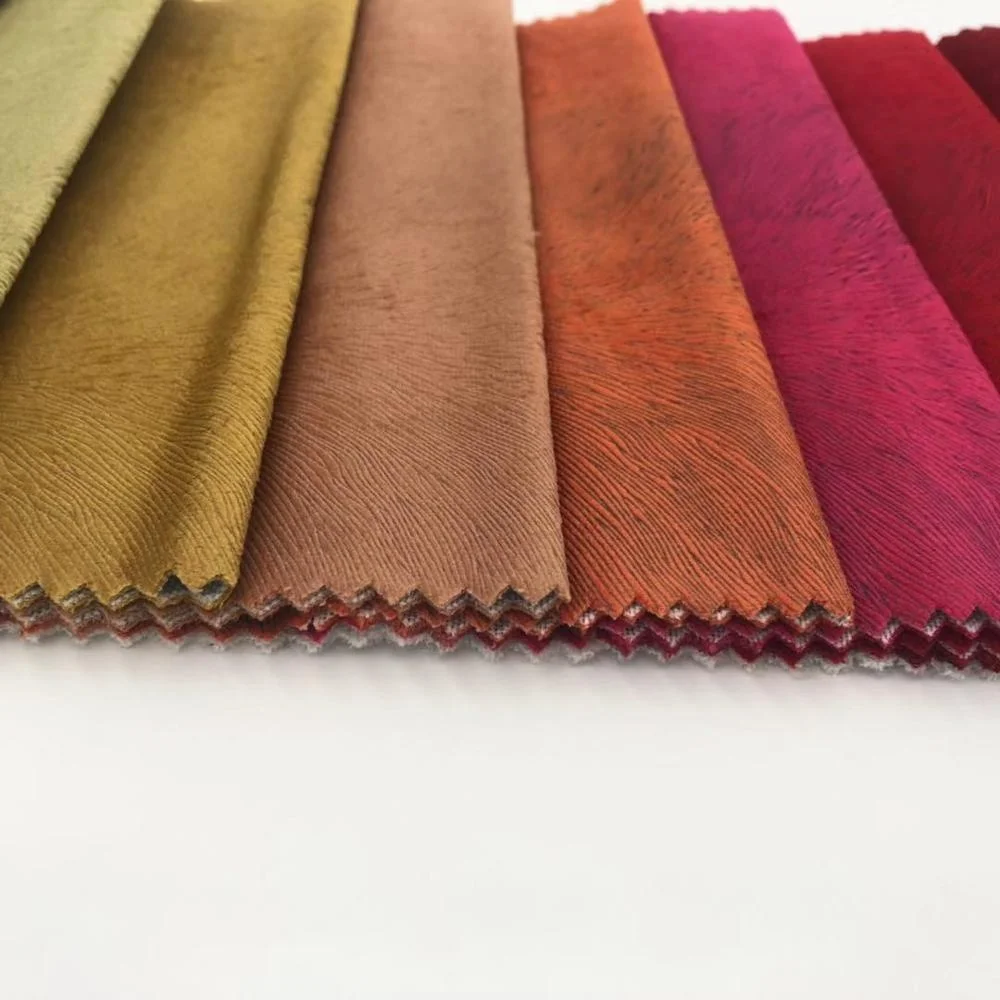 Luxury soft cover burnout 100 polyester holland velvet sofa fabrics for bag home textile