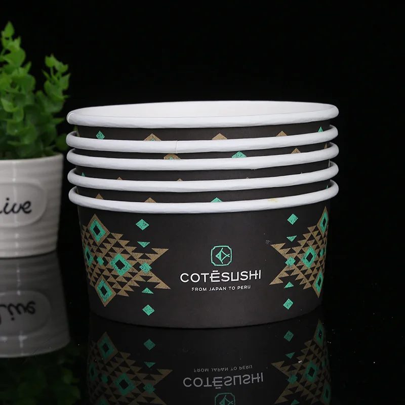 1300ml disposable food package  kraft paper salad bowl china salad bowl paper disposal kraft paper for sale takeaway food truck