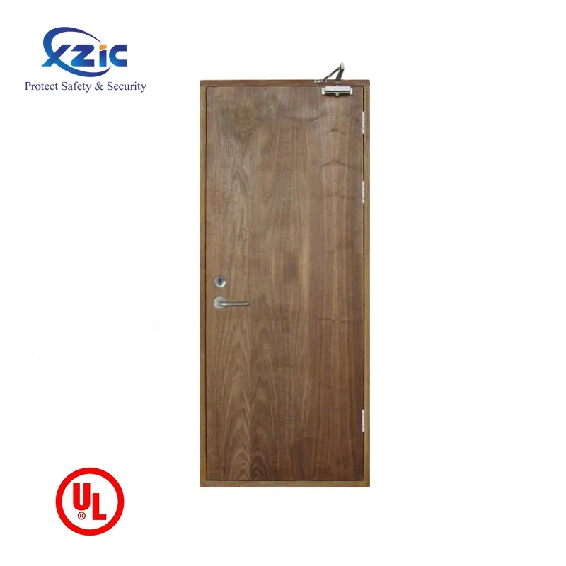 Natural veneer hotel fire rated interior doors fire rated door ul listed fire proof wood door