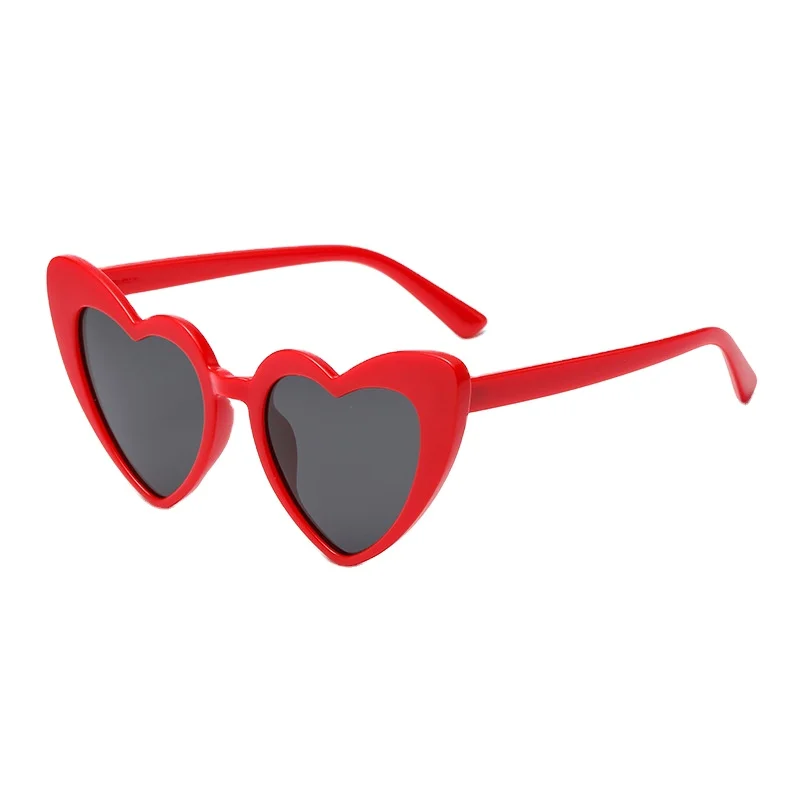 High Quality Fashionable Plastic Frame Sunglasses Cute Love Sun Glasses for Boys and Girls Box Packaging