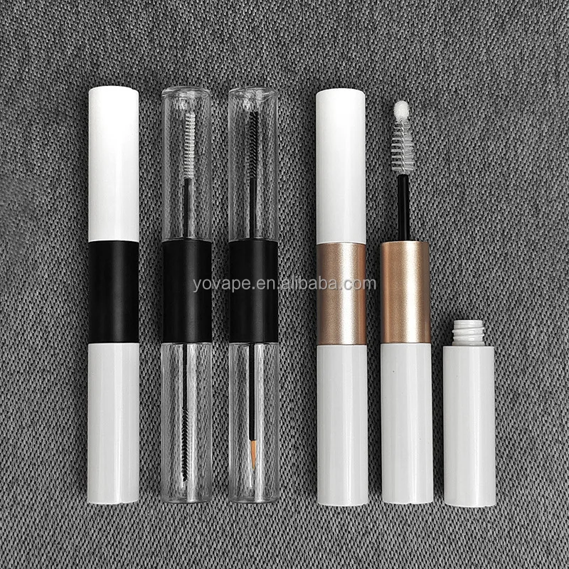 Cosmetic Makeup Beauty eye lash eyebrow growth serum oil Rose gold Colored 5ml Double Head Side Eyeliner Mascara tube container