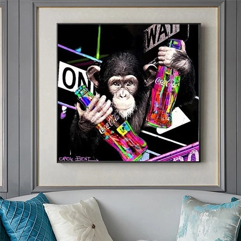 Canvas Printed Poster Home Decoration Cartoon Monkey Paintings Wall Artwork Animal Pictures Modern Living Room Decoration Cuadro