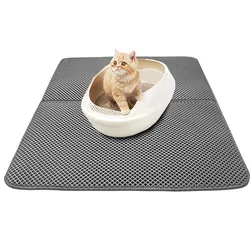 Wholesale Double Layer Eco Friendly EVA Cat Litter Mat Waterproof Trapper Custom Toilet Sand Pet Cat Litter Mat
