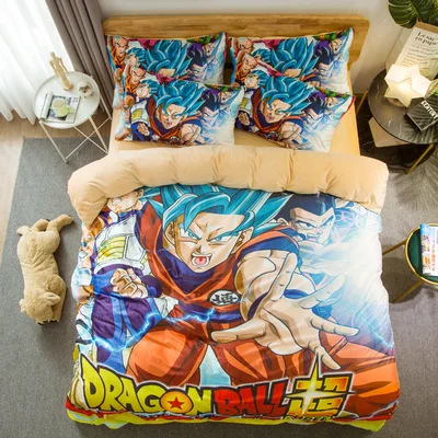 One Piece Luffy Narutos Dragon Ball goku anime bedding set 3 pieces pillowcase pillowslip quilt duvet cover