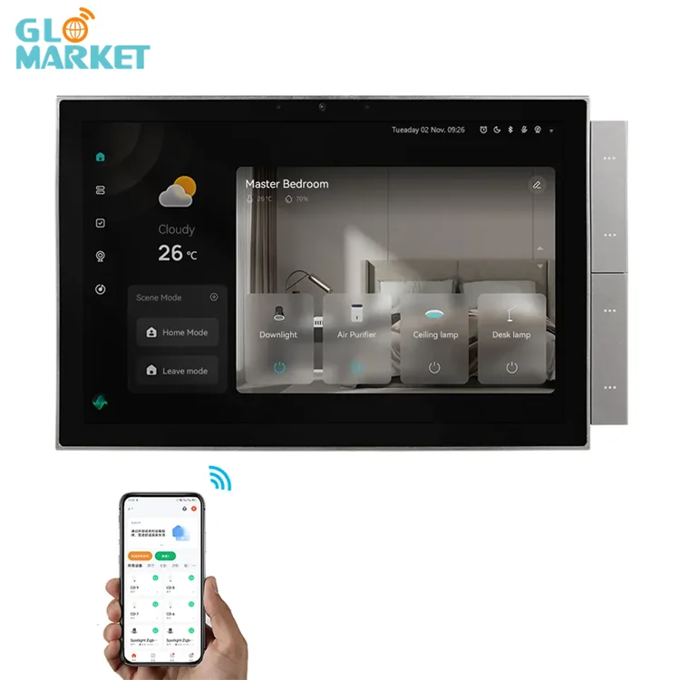 Glomarket  Tuya  Smart Controller 10-inch High-definition Large Scene With Built-in Zigbee Ble Gateway Control Center Smart Home