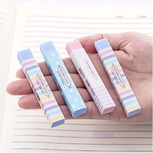 High Quality Hot Sale Multiple Candy Colors Funny Less Debris Long Two Headed Super Soft Student Eraser