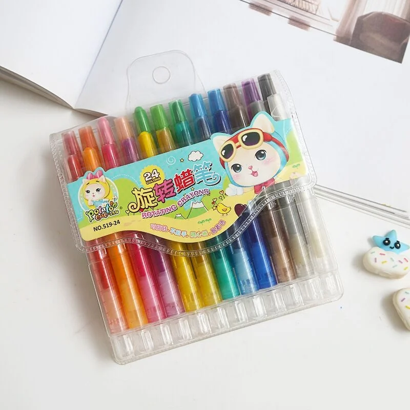 
24 colors long rotatable crayons oil painting stick 
