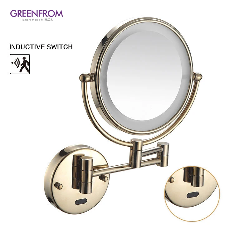 Led Double Sided Bathroom Magnifying Mirror Extendable Wall Mounted Makeup Mirror