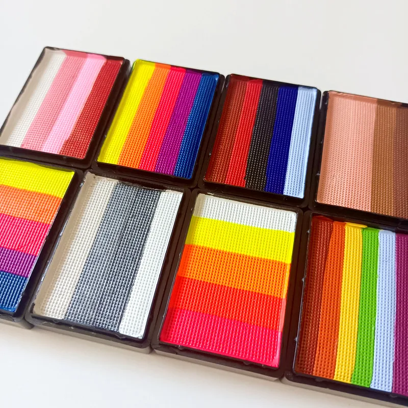 Water Activated Football Cheering World Cup Body Art Face Painting Rainbow Split Cake