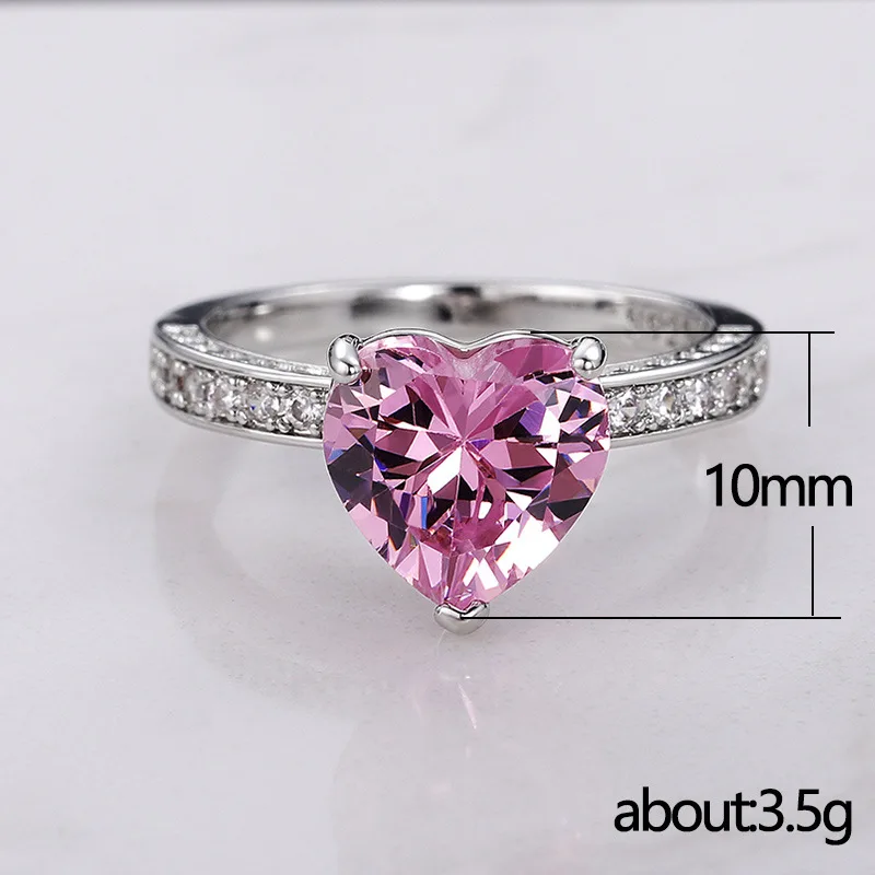 2024 Hot Sale Minimalist Heart Jewelry Wholesale Couple Stainless Steel Wedding Zircon Ring