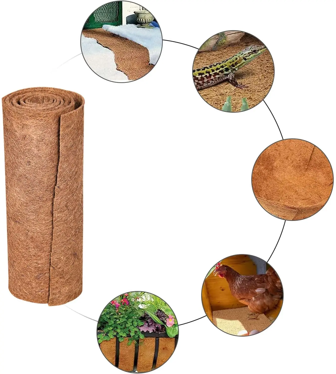 Wholesale Natural Coconut Fiber Mat Coconut Palm Mat Coco Liner For Hanging Basket Pet Reptile Carpet