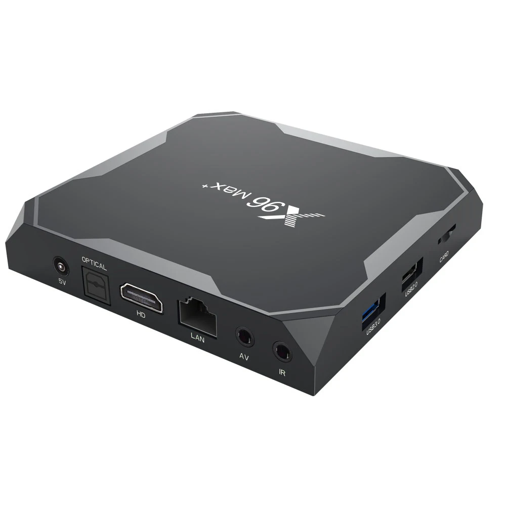 ТВ-приставка Amlogic S905X3 8K X96 Max Plus Android 9 0 4 + 64 ГБ 2 5 ГГц двойной Wi-Fi BT Gigabit