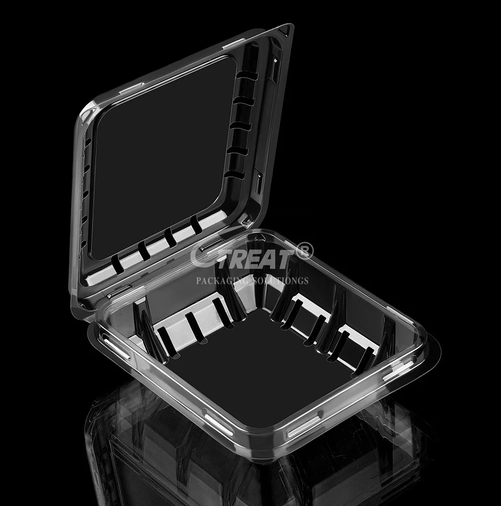 175 Gram  Food Grade Recyclable PET Plastic Punnets Blueberry Fruit Clamshell Container