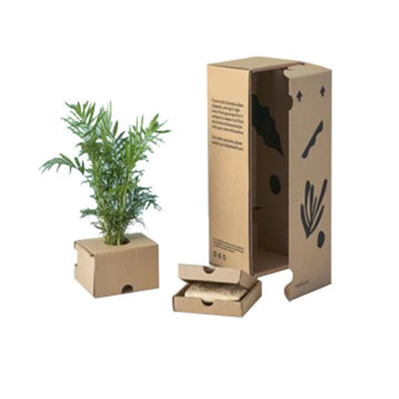 Eco friendly custom potted packaging plant shipping box live plant shipping box for plant